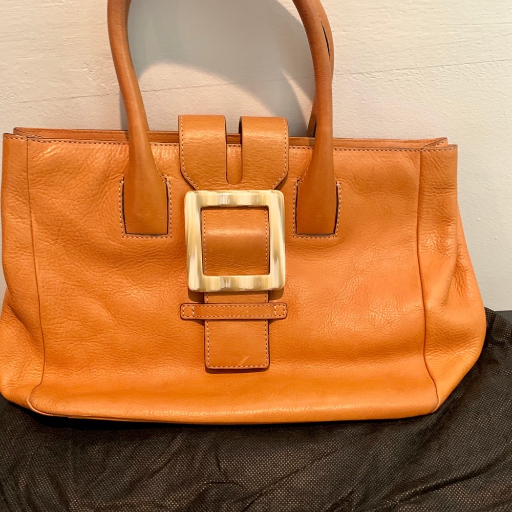 Adrienne Vitadini leather satchel.